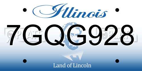7GQG928 Illinois License Plate