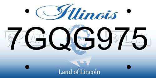 7GQG975 Illinois License Plate