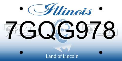 7GQG978 Illinois License Plate