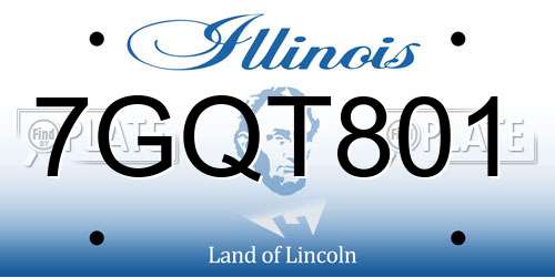 7GQT801 Illinois License Plate