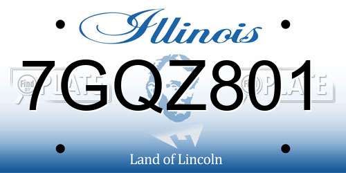 7GQZ801 Illinois License Plate