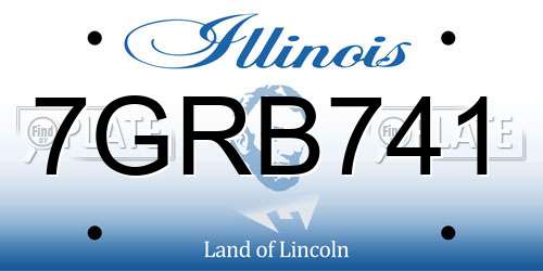 7GRB741 Illinois License Plate