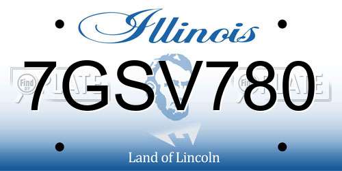 7GSV780 Illinois License Plate