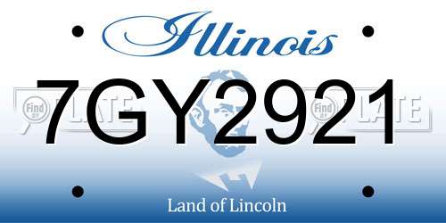 7GY2921 Illinois License Plate
