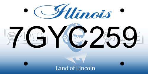 7GYC259 Illinois License Plate