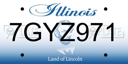 7GYZ971 Illinois License Plate