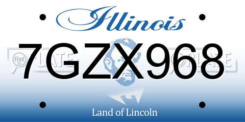 7GZX968 Illinois License Plate