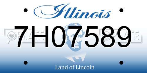 7H07589 Illinois License Plate