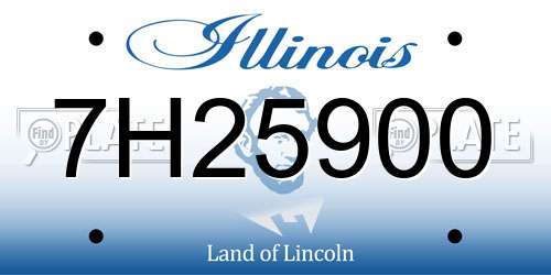 7H25900 Illinois License Plate