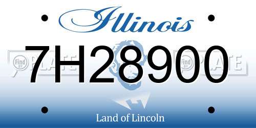 7H28900 Illinois License Plate