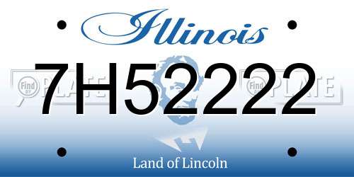 7H52222 Illinois License Plate