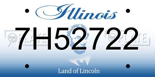 7H52722 Illinois License Plate