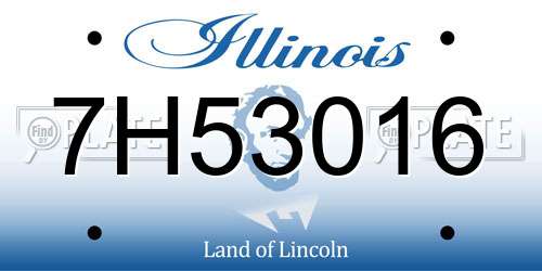 7H53016 Illinois License Plate