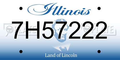 7H57222 Illinois License Plate