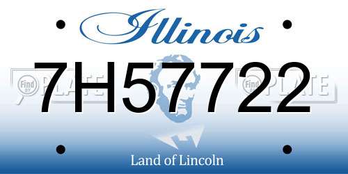 7H57722 Illinois License Plate