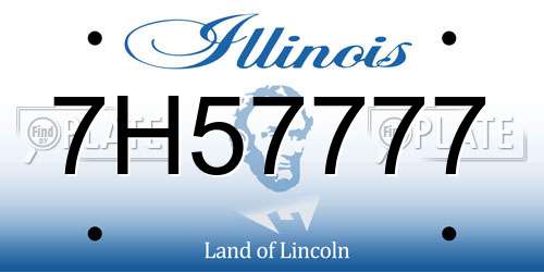 7H57777 Illinois License Plate