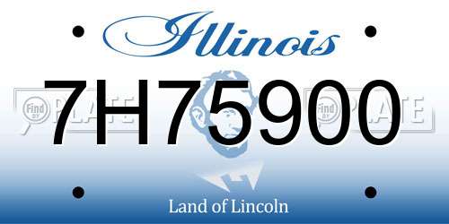 7H75900 Illinois License Plate