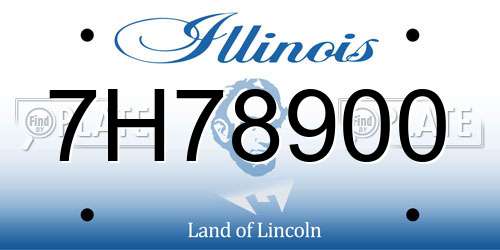 7H78900 Illinois License Plate
