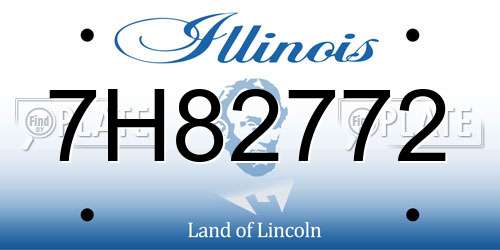 7H82772 Illinois License Plate
