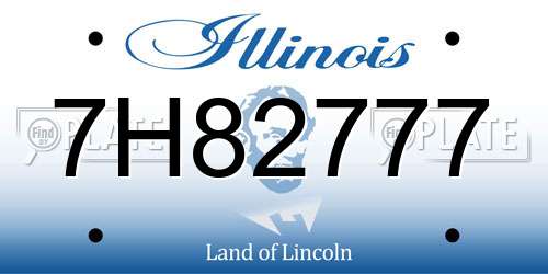 7H82777 Illinois License Plate