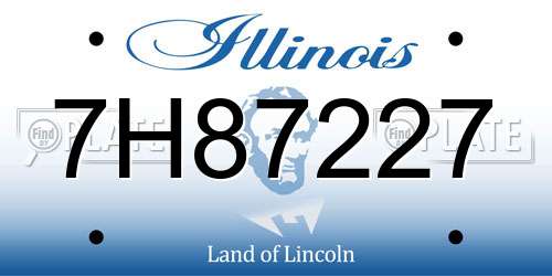 7H87227 Illinois License Plate