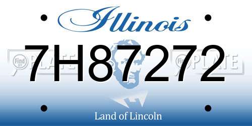 7H87272 Illinois License Plate