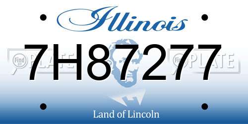 7H87277 Illinois License Plate