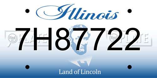 7H87722 Illinois License Plate