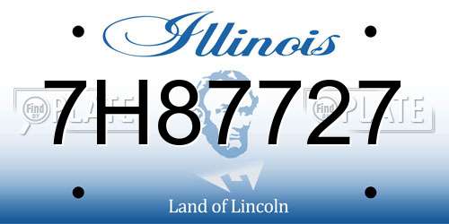 7H87727 Illinois License Plate
