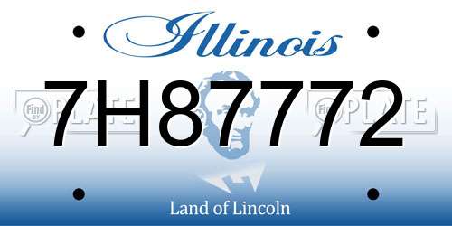7H87772 Illinois License Plate
