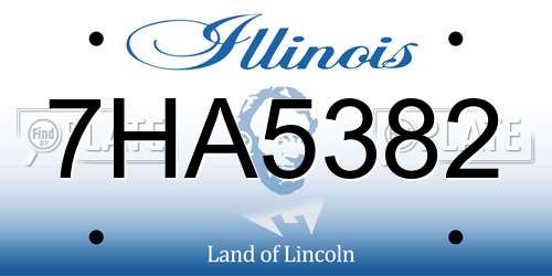 7HA5382 Illinois License Plate