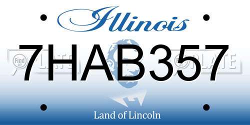 7HAB357 Illinois License Plate