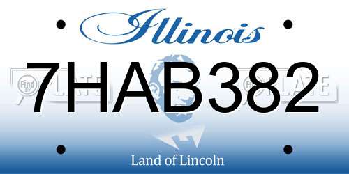 7HAB382 Illinois License Plate