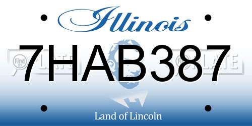 7HAB387 Illinois License Plate