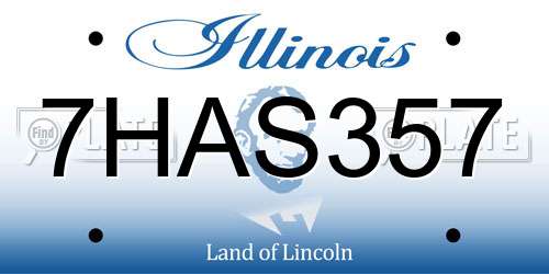 7HAS357 Illinois License Plate