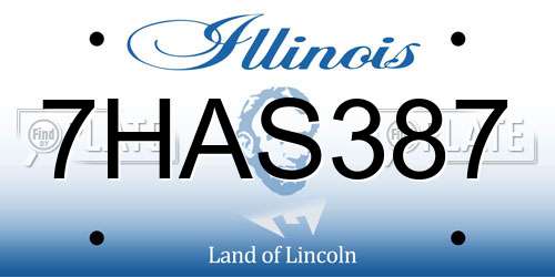 7HAS387 Illinois License Plate