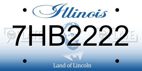 7HB2222 Illinois License Plate