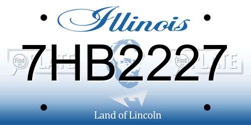 7HB2227 Illinois License Plate