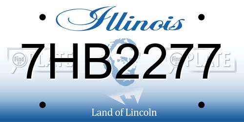 7HB2277 Illinois License Plate