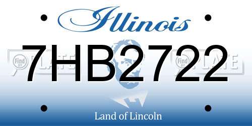 7HB2722 Illinois License Plate