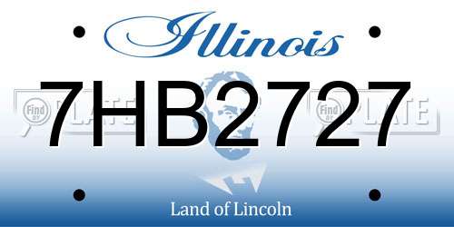 7HB2727 Illinois License Plate