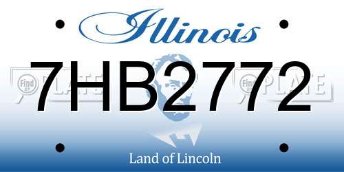 7HB2772 Illinois License Plate