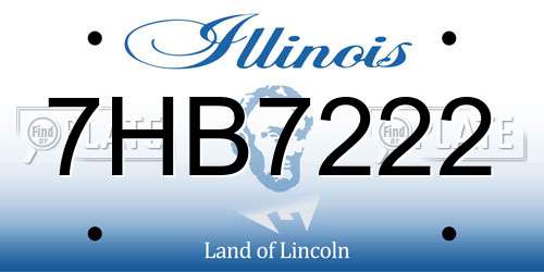 7HB7222 Illinois License Plate