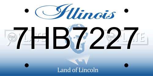 7HB7227 Illinois License Plate