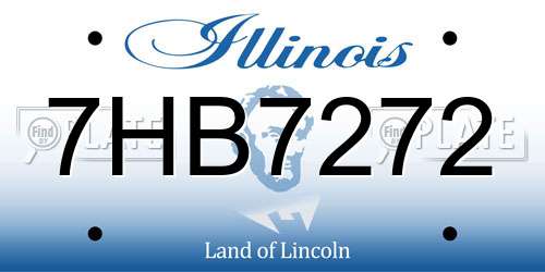 7HB7272 Illinois License Plate