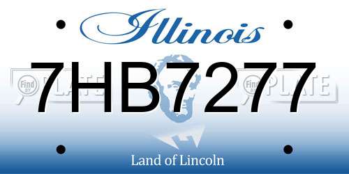 7HB7277 Illinois License Plate