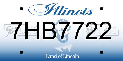 7HB7722 Illinois License Plate