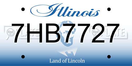 7HB7727 Illinois License Plate