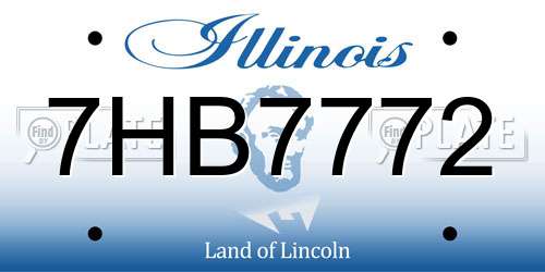 7HB7772 Illinois License Plate