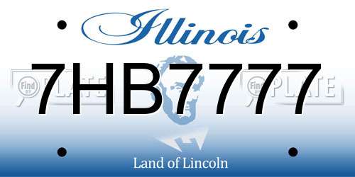 7HB7777 Illinois License Plate
